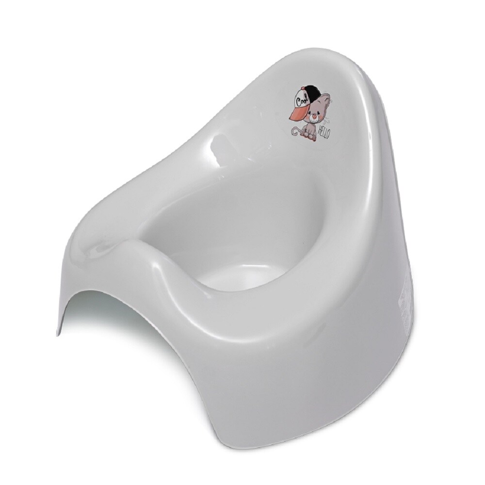 Lorelli T&ouml;pfchen aus unbedenklichem Kunststoff, Spritzschutz, leicht zu reinigen hellgrau 