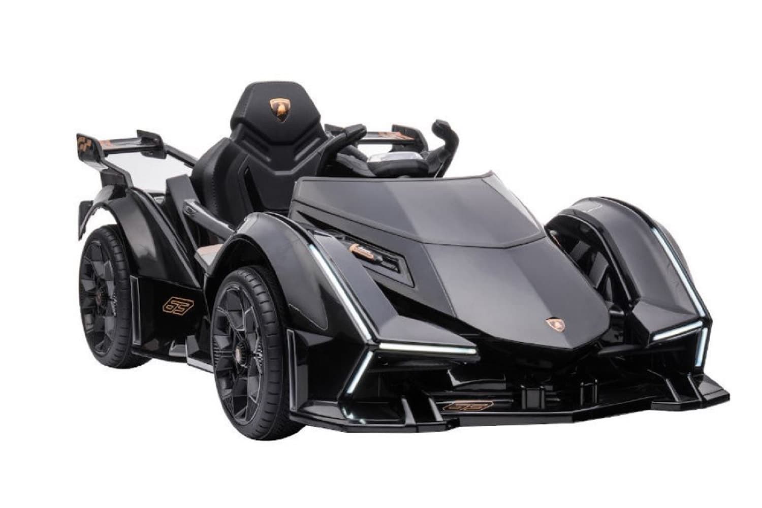 ES-Toys Kinder Elektroauto Lamborghini V12 Vision Gran Turismo Fernbedienung MP3 schwarz 