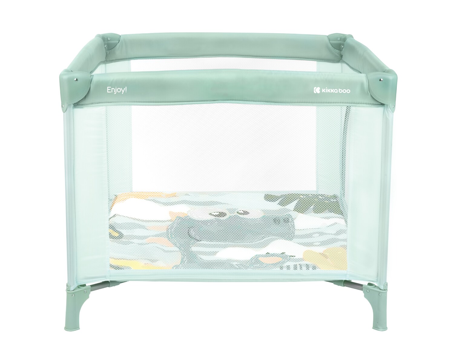 Kikkaboo Laufstall Enjoy Reisebett klappbar, Matratze, Sichtfenster, Tragetasche t&uuml;rkis 