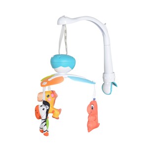 Moni Musik Mobile Dino 6358, drehbar, Musikfunktion, 5 Melodien, Autoabschaltung blau 