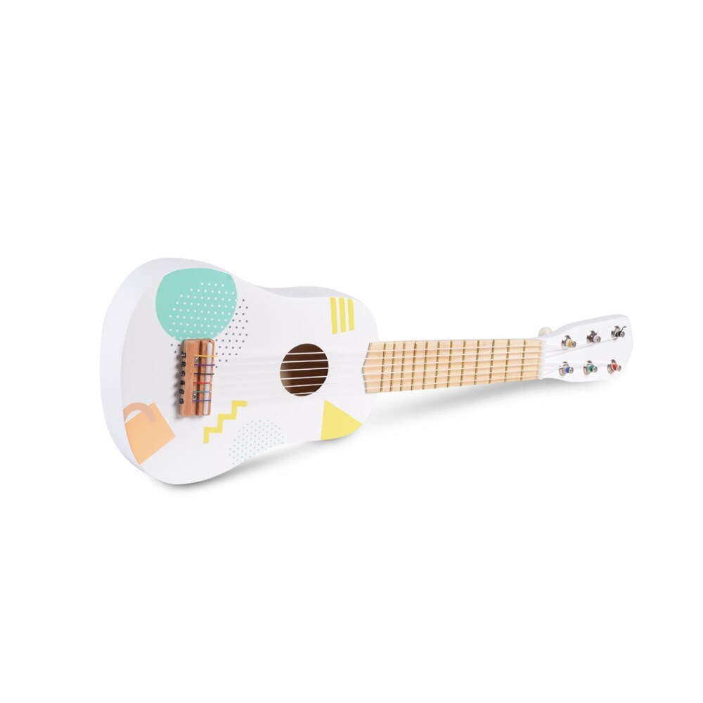 Moni Musikspielzeug Holzgitarre 3601 L&auml;nge 55 cm, 6 Saiten, ab 3 Jahren wei&szlig; 