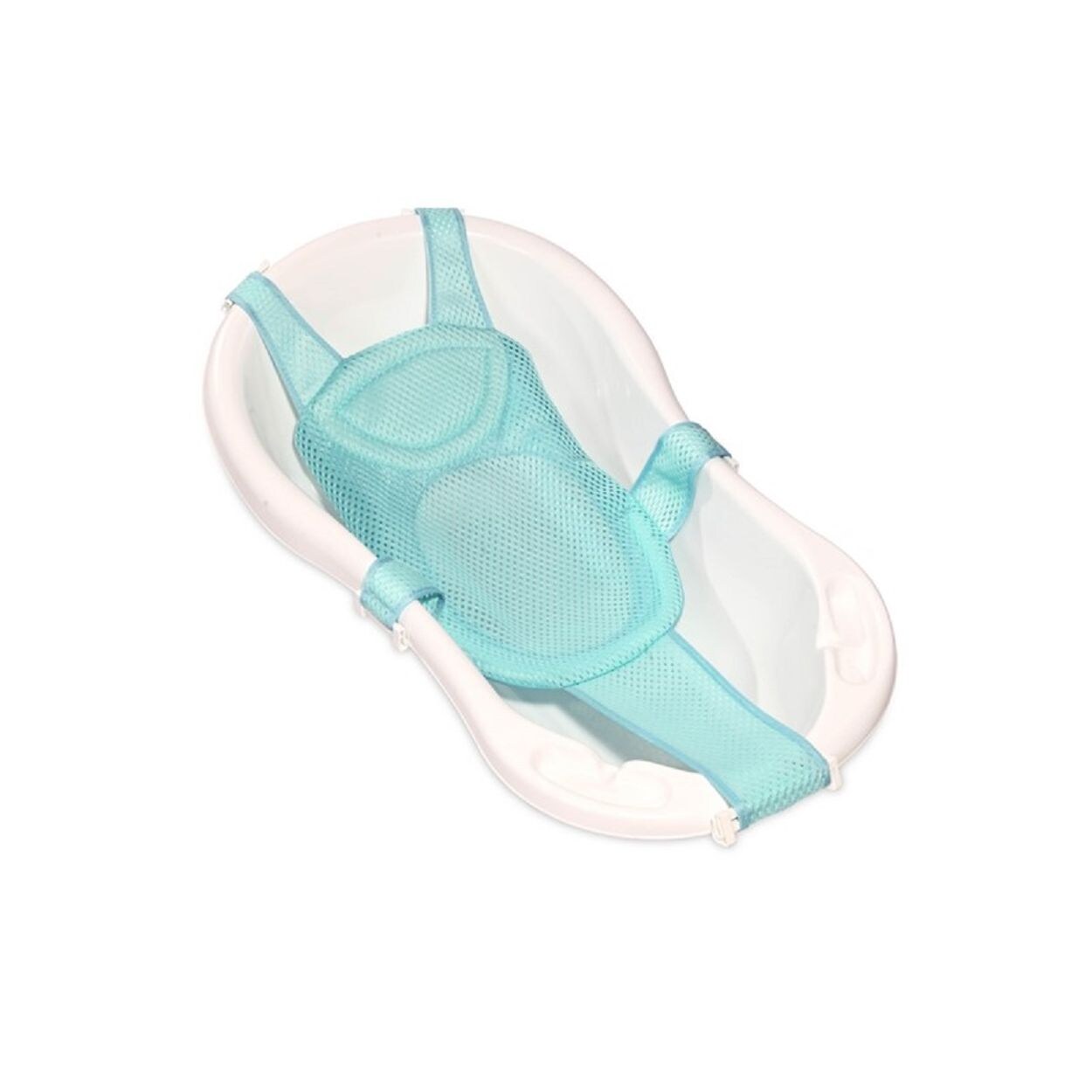 Babywannennetz Turtle, Kunststoff Clips, Badewanneneinsatz, ab Geburt türkis
