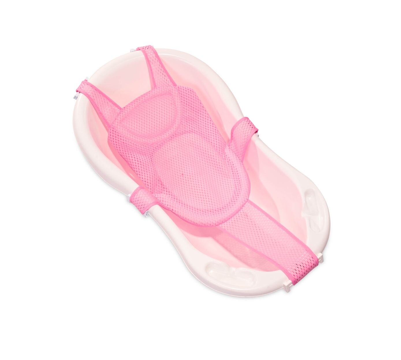 Babywannennetz Turtle, Kunststoff Clips, Badewanneneinsatz, ab Geburt pink