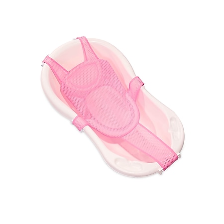 Lorelli Babywannennetz Turtle, Kunststoff Clips, Badewanneneinsatz, ab Geburt pink 
