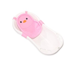 Lorelli Baby Badenetz Pinguin, Clips aus Kunststoff, Badewannennetz, ab Geburt rosa 