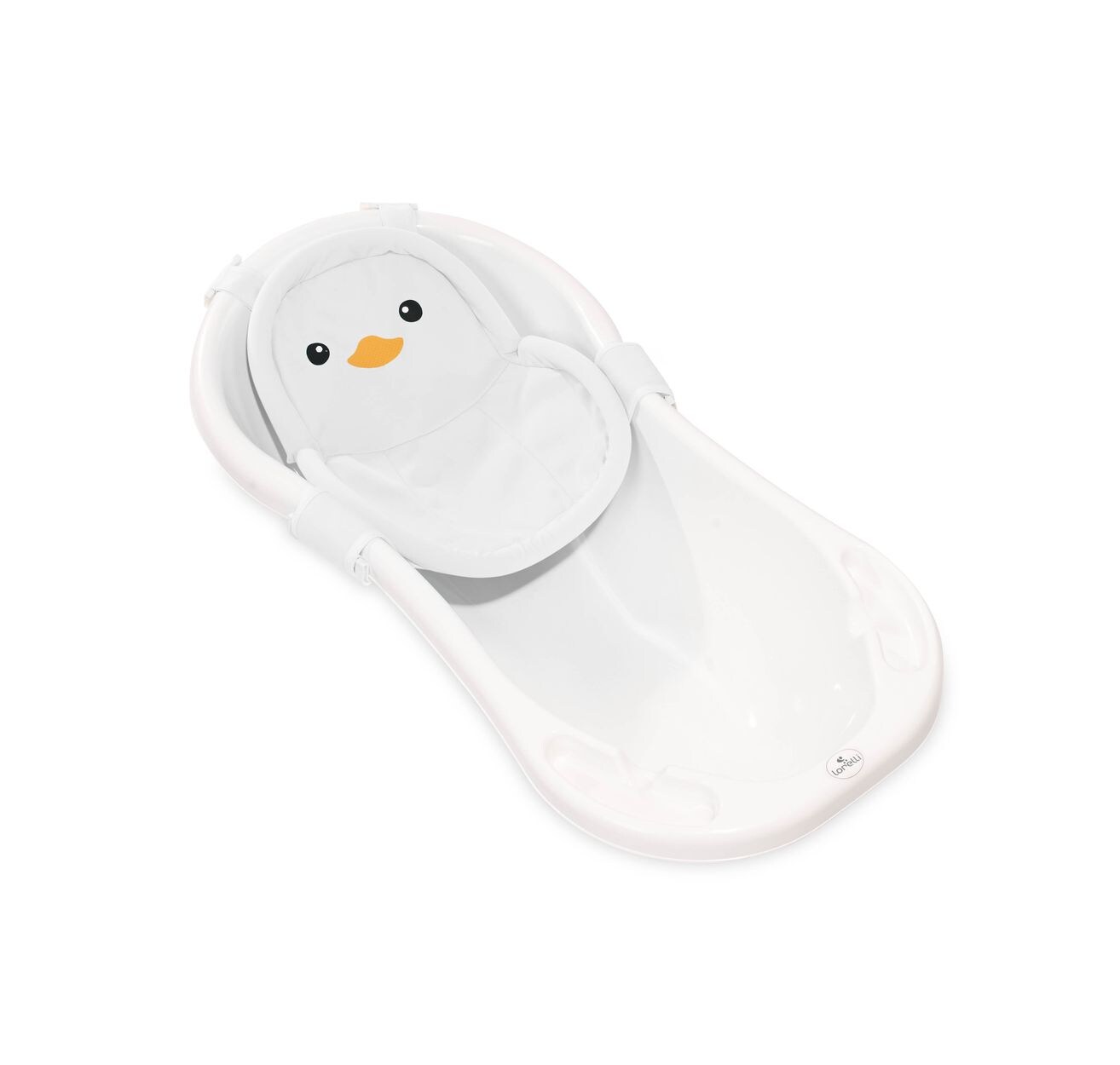 Baby Badenetz Pinguin, Clips aus Kunststoff, Badewannennetz, ab Geburt weiß
