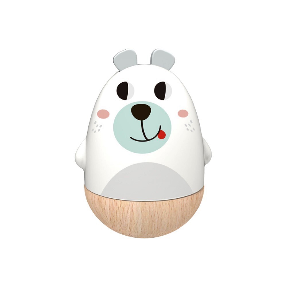 Tooky Toy Kinder Musikspielzeug B&auml;r TF455, aus Holz, Wackelb&auml;r, Musikfunktion wei&szlig; 