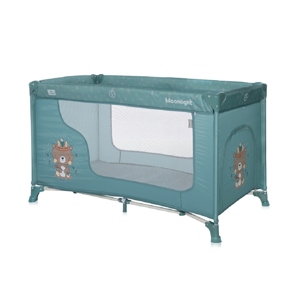 Lorelli Baby Reisebett Laufstall Moonlight seitliche &Ouml;ffnung Tragetasche faltbar gr&uuml;n 