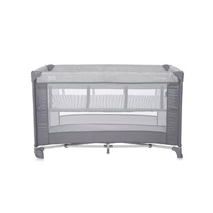 Lorelli Reisebett Torino 2 Ebenen faltbar seitliche Öffnung Tragetasche Matratze dunkelgrau 