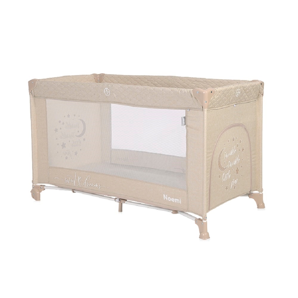 Lorelli Baby Reisebett Laufstall Noemi eine Ebene, seitliche &Ouml;ffnung, Matratze hellbraun 