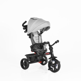 Byox Dreirad Tricycle Quick, Sitz drehbar, EVA-Reifen, Schiebestange, klappbar hellgrau 