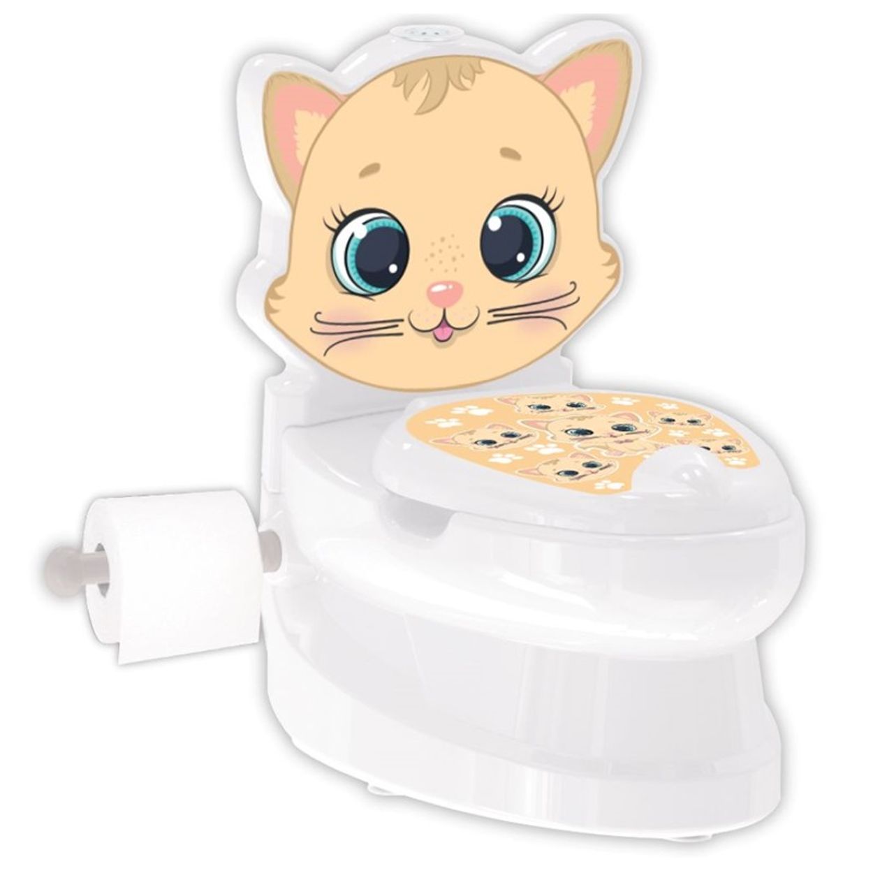 Pilsan T&ouml;pfchen Kitty 07563 Toilettenpapierhalter, Musik Licht Beh&auml;lter bis 25kg wei&szlig; 