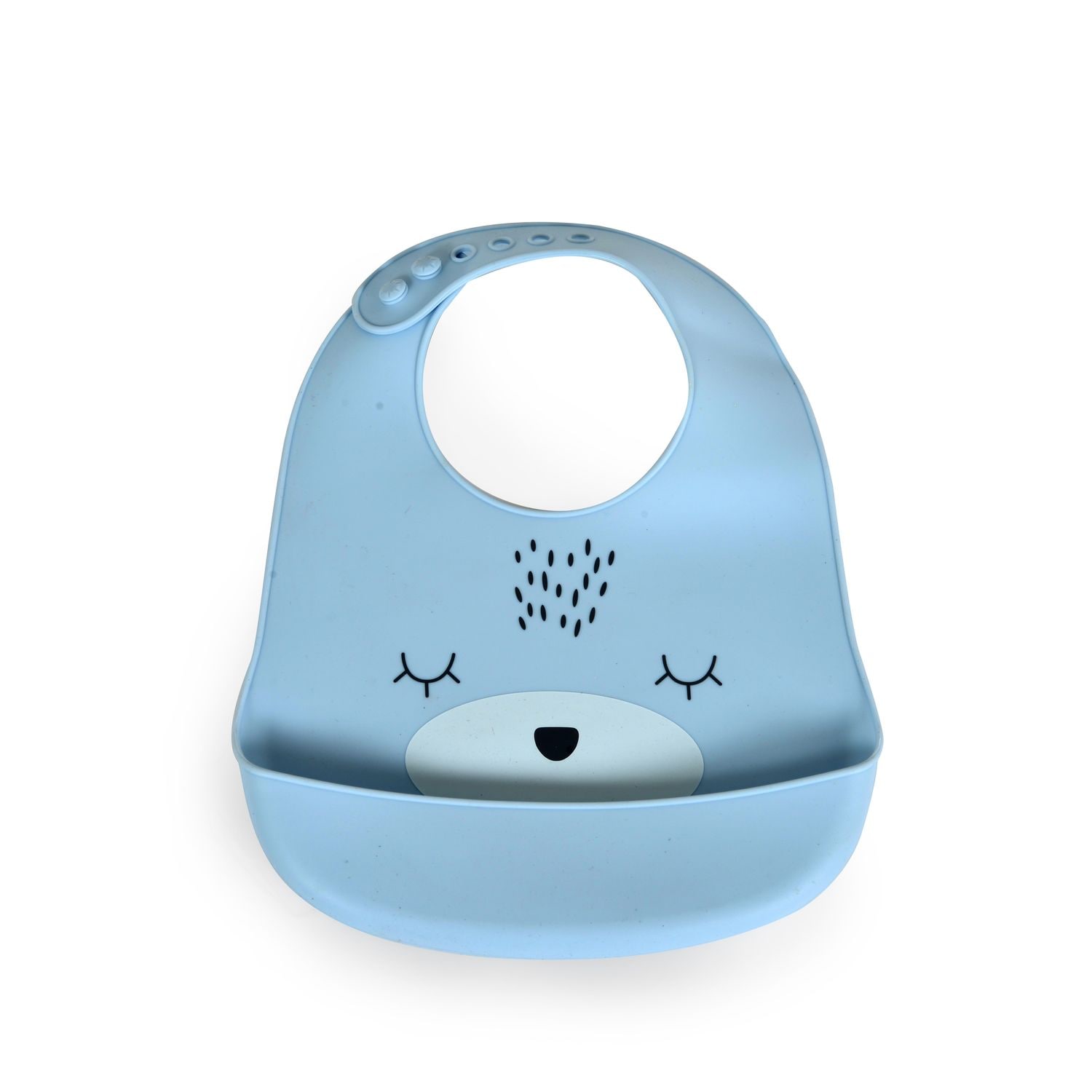 Cangaroo Babylatz Oscar Silikon, Tasche f&uuml;r Essensreste, Verschluss einstellbar blau 