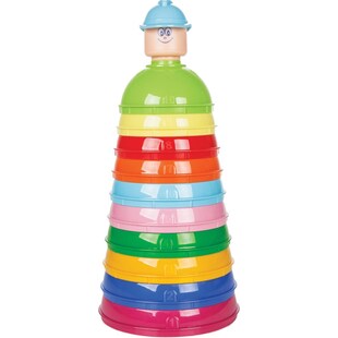 Pilsan Stapelturm 03264 Stapelpyramide 10-teilig bunte Becher, Figur, Höhe 30 cm bunt 