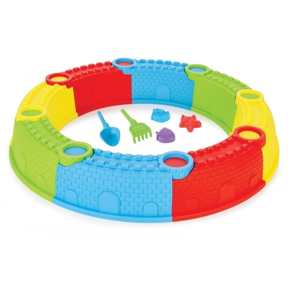 Pilsan Sandkasten 06306 Sandburgform Schaufel Rechen Sandformen ab 18 Monaten bunt 