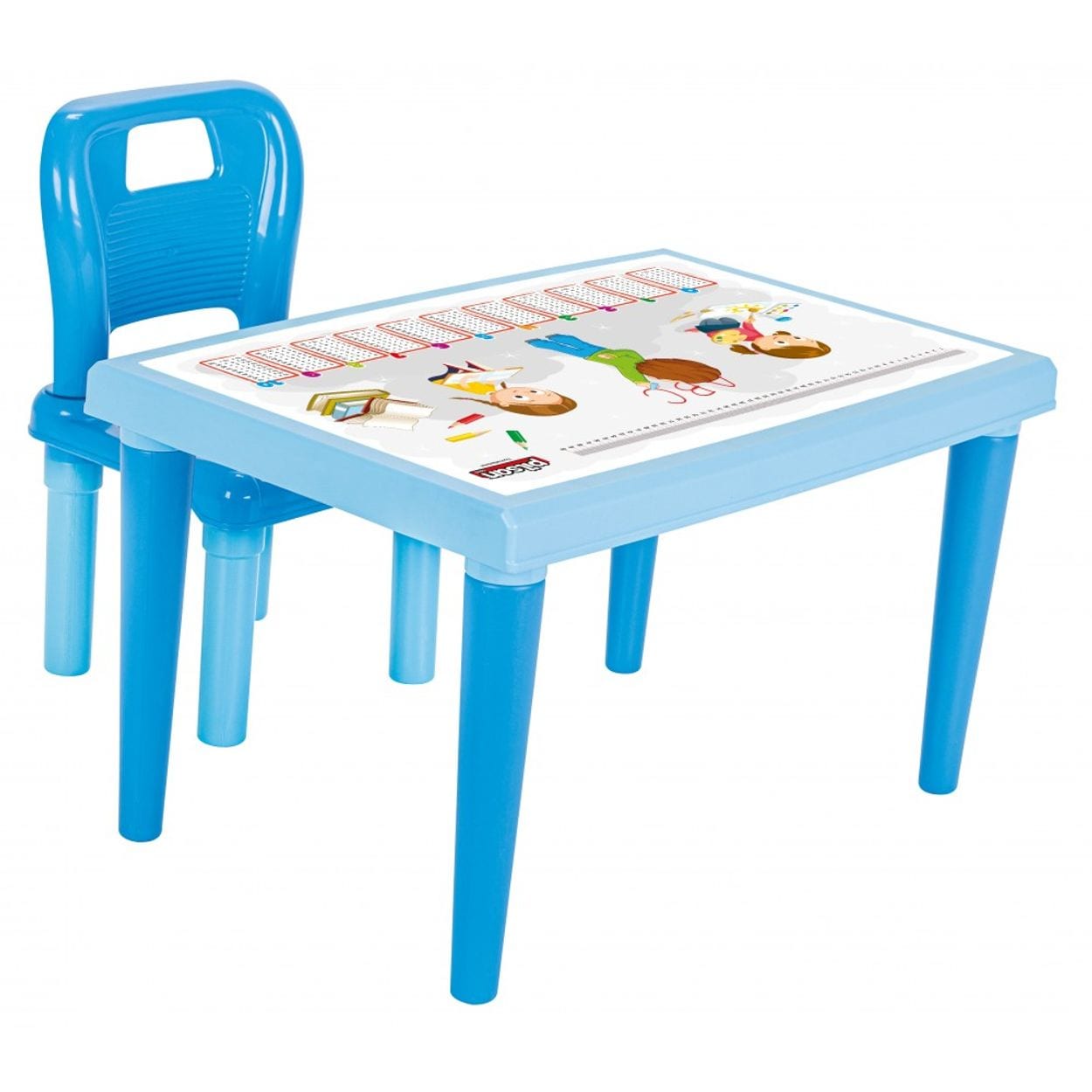 Pilsan Kindertisch Stuhl 03516 Kindersitzgruppe Kunststoff max. 50 kg ab 3 Jahre blau 