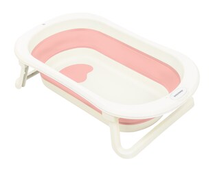 Kikkaboo Babybadewanne Fiji faltbar rutschfest Wasserablauf leicht zu reinigen rosa 