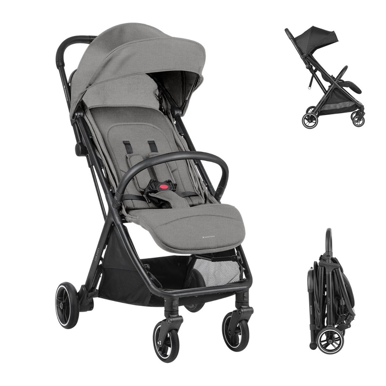 Kikkaboo Kinderwagen Buggy Lauren verstellbar faltbar Aluminiumrahmen bis  grau