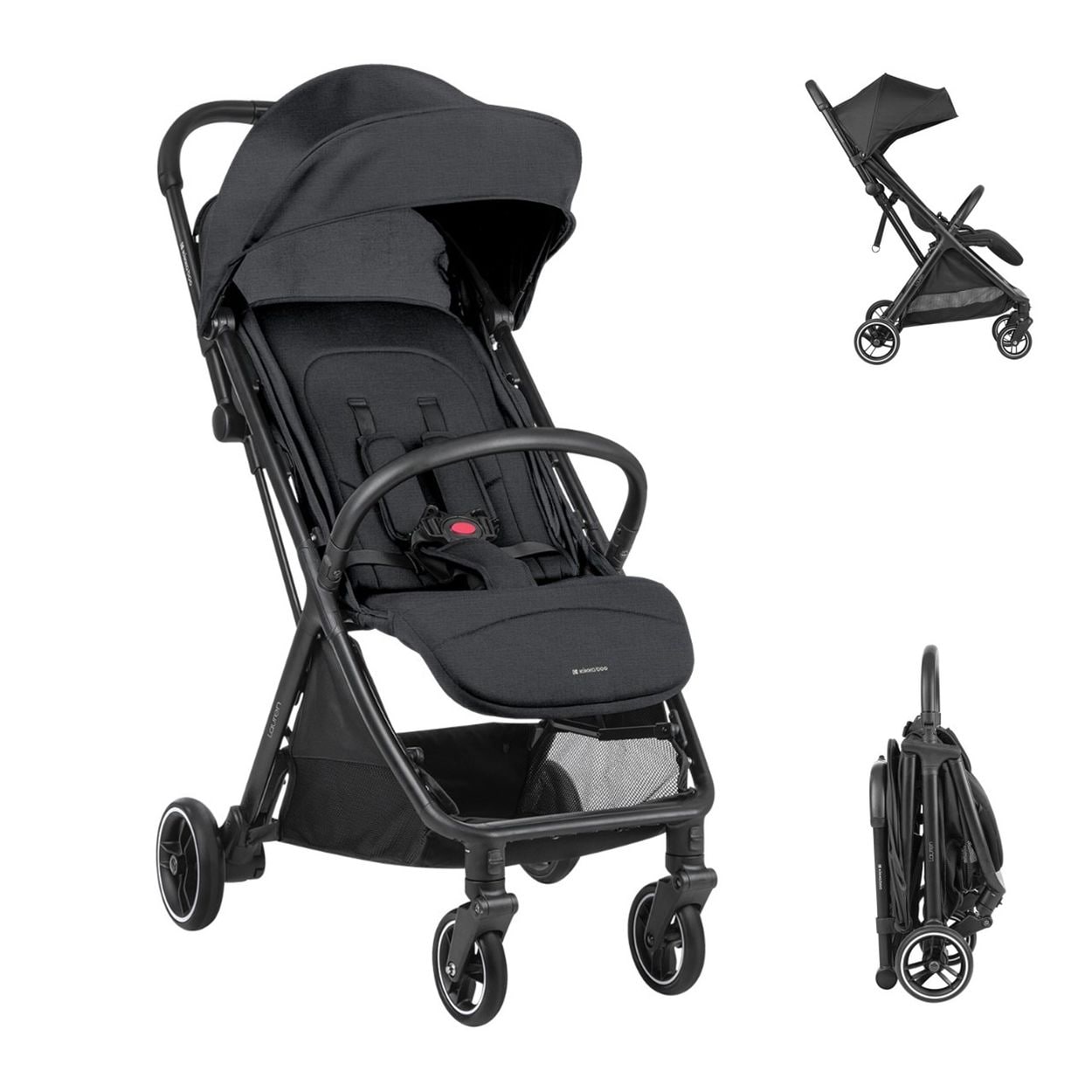 Kikkaboo Kinderwagen Buggy Lauren verstellbar faltbar Aluminiumrahmen bis 22 kg schwarz 