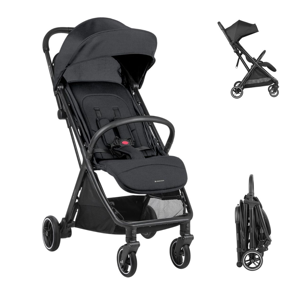 Kikkaboo Kinderwagen Buggy Lauren verstellbar faltbar Aluminiumrahmen bis  schwarz