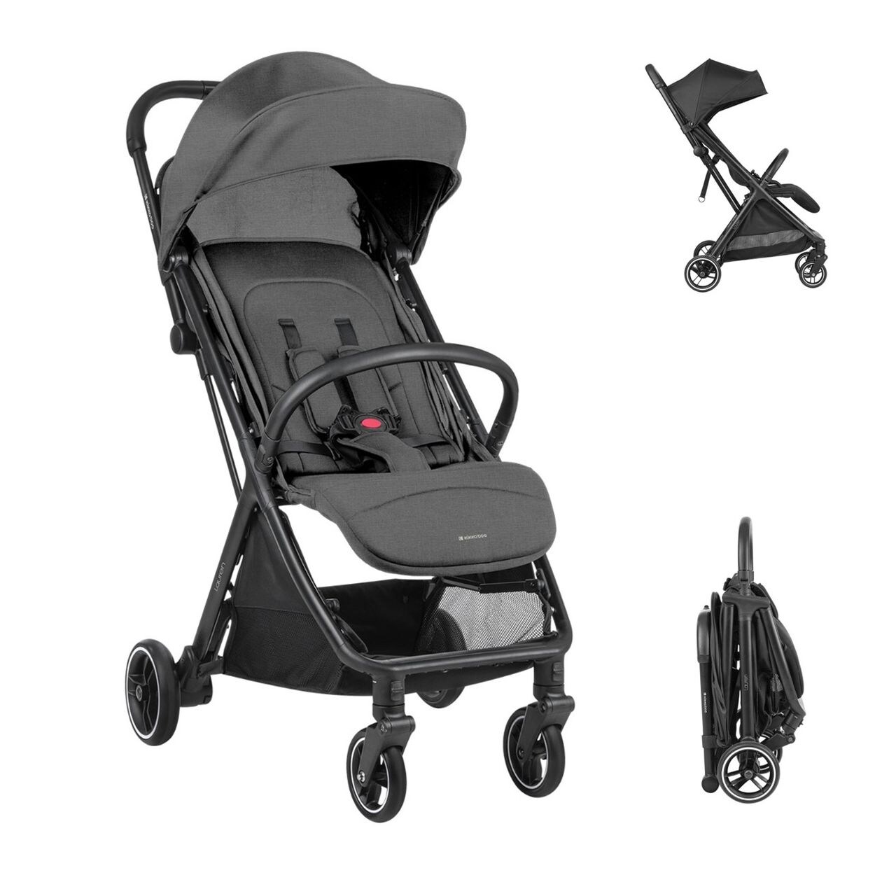 Kikkaboo Kinderwagen Buggy Lauren verstellbar faltbar Aluminiumrahmen bis  dunkelgrau