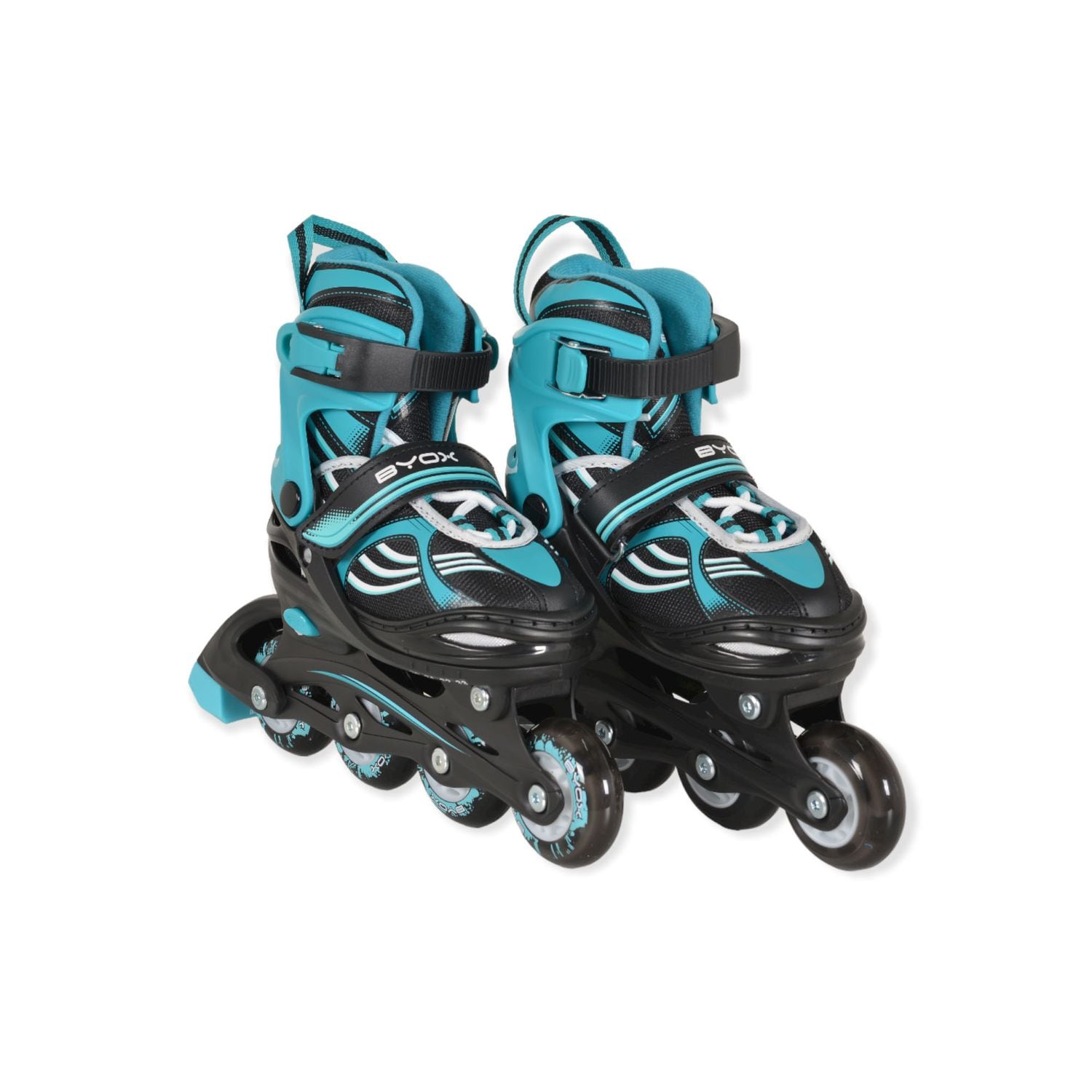 Byox Inliner 2 in 1 Double blau Rollschuhe, PU-Rollen, ABEC-5 Lager, verstellbar S (Gr. 30-33) 