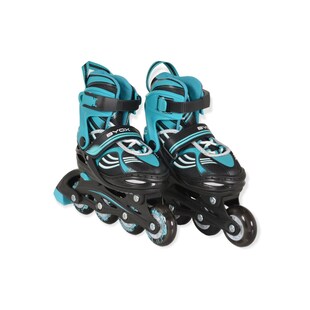 Byox Inliner 2 in 1 Double blau Rollschuhe, PU-Rollen, ABEC-5 Lager, verstellbar S (Gr. 30-33) 