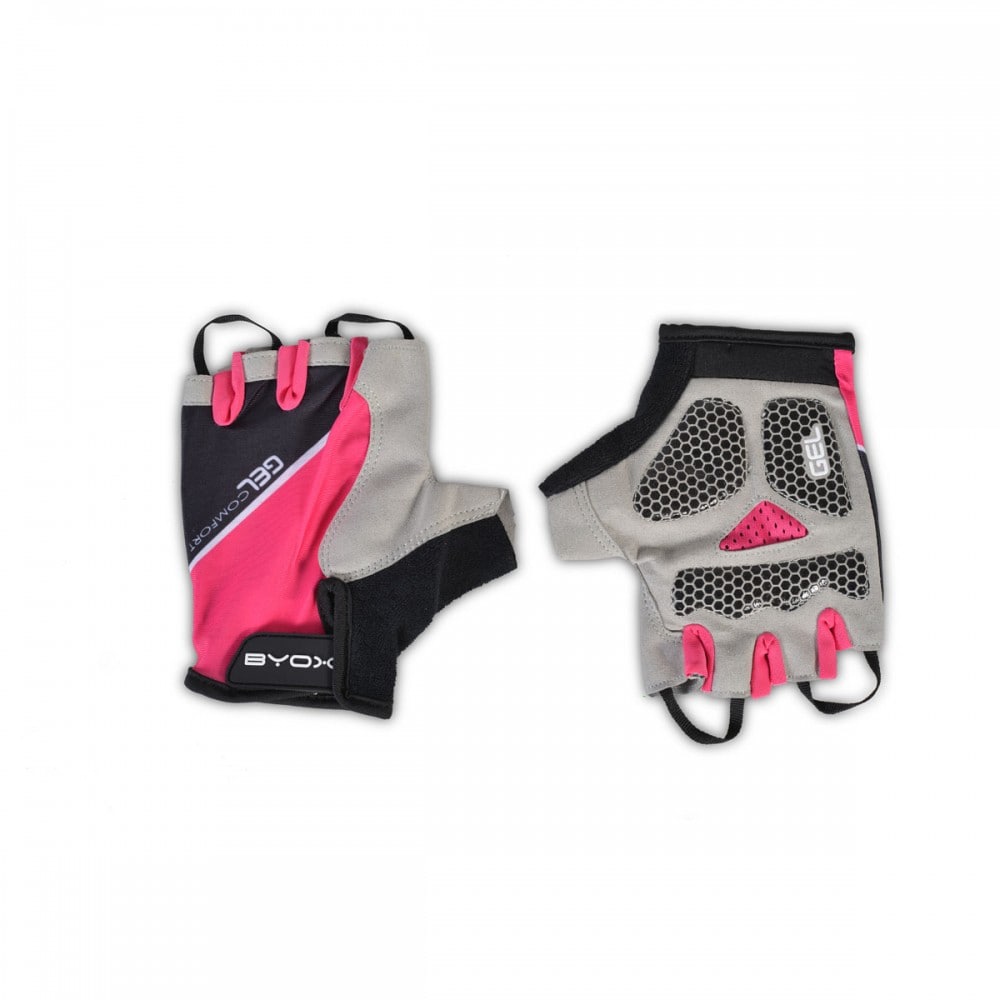 Byox Kinder-Fahrradhandschuhe AU201 pink Gel-Polster, Klett, Gr&ouml;&szlig;e S (4) 