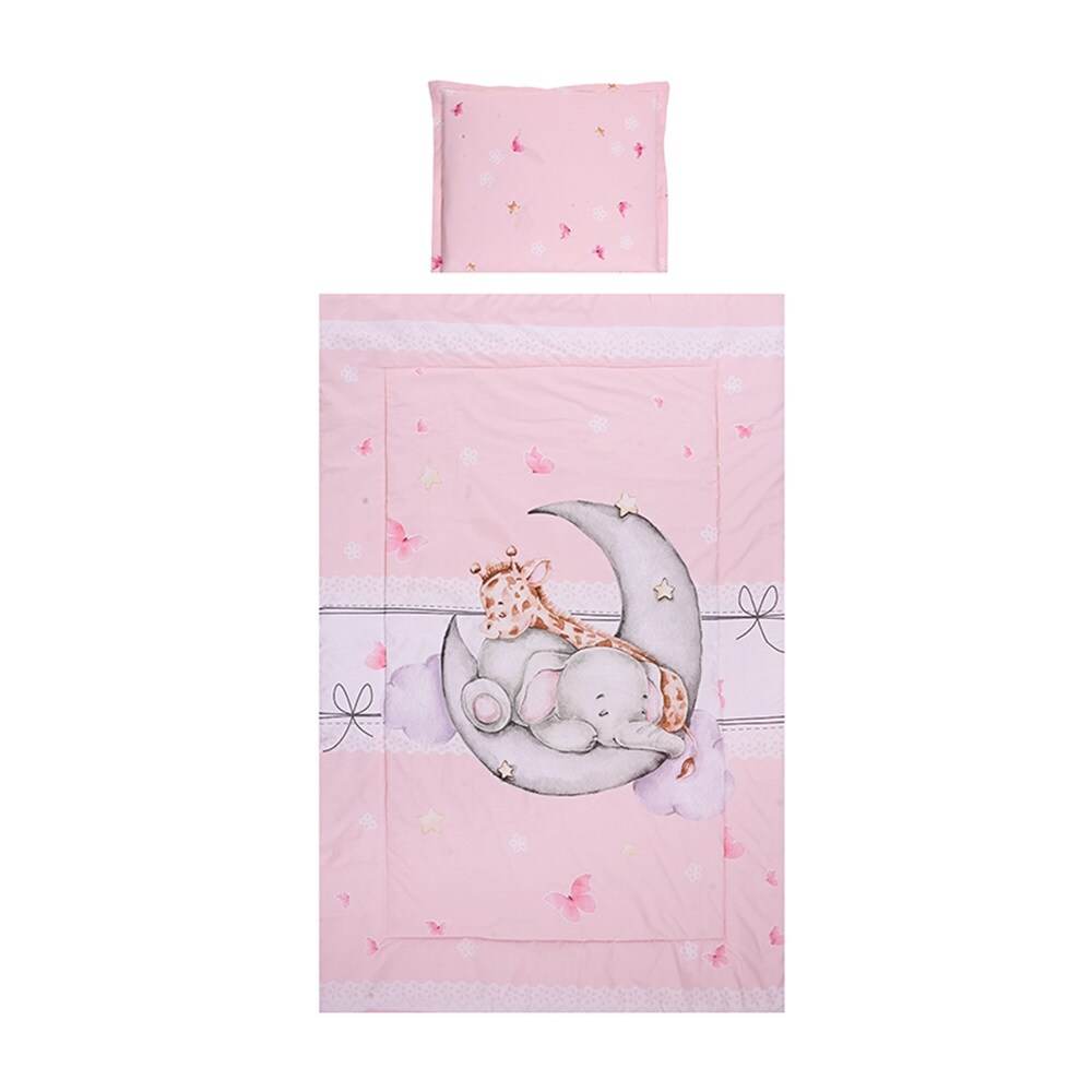 Lorelli Kinderbettw&auml;sche 3-teilig, Decke 140 x 95 Kissen 43 x 35 Laken 150 x 100 rosa pink 