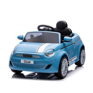 Chipolino Kinder Elektroauto Fiat 500 Fernbedienung, Sicherheitsgurt, MP3, USB blau 