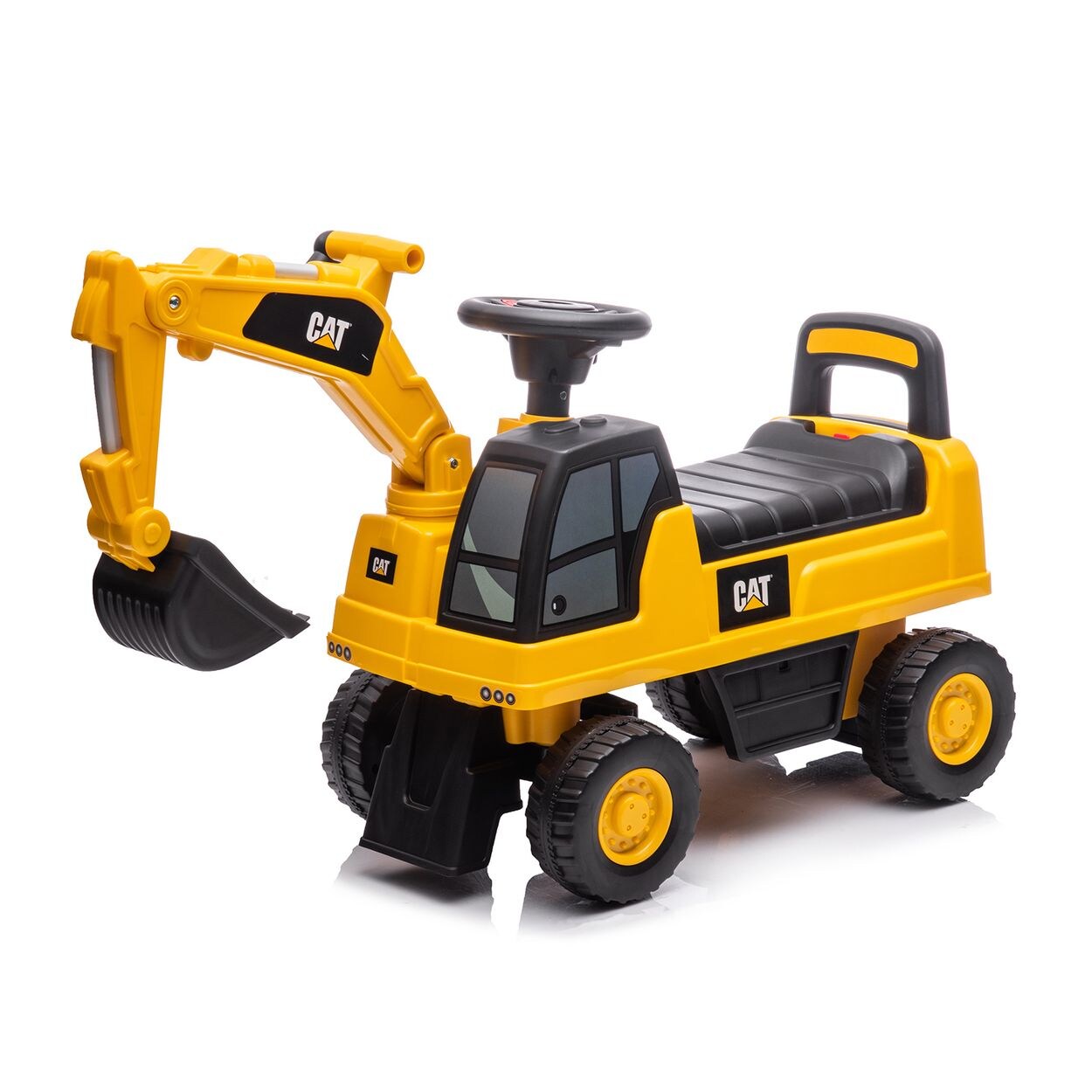 Chipolino Kinder Rutschauto CAT Excavator Bagger Schaufel Staufach ab 12 Monaten gelb