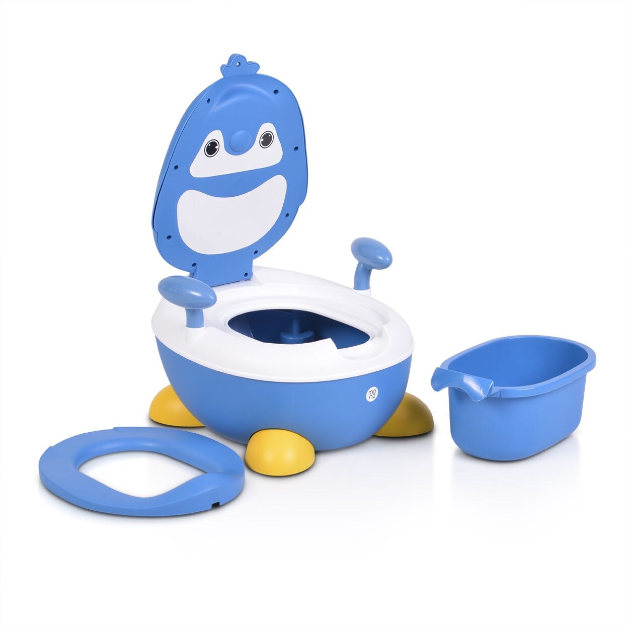Töpfchen Riko Pinguin Deckel, Haltegriffe, abnehmbarer Behälter, rutschfest blau