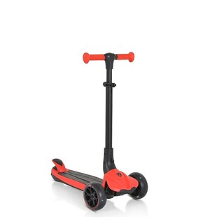 Byox Kinderroller Bolt 3 Räder, höhenverstellbar, klappbar, PU-Räder, ABEC-9 rot 