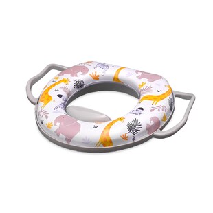 Lorelli Toilettensitz mit Handgriff weich gepolstert Spritzschutz aus Kunststoff grau 