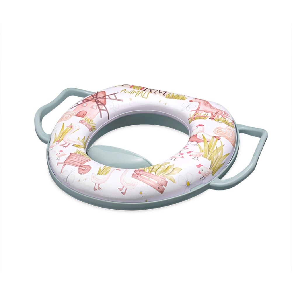 Lorelli Toilettensitz mit Handgriff weich gepolstert Spritzschutz aus Kunststoff dunkelgr&uuml;n 