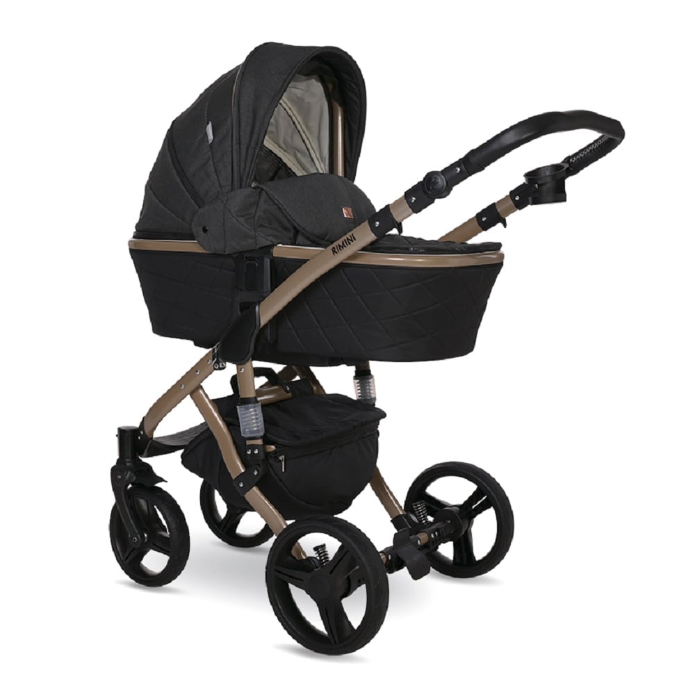 Lorelli Kinderwagen Rimini Premium Sportsitz Tragewanne Moskitonetz verstellbar black 