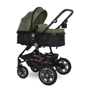 Lorelli Kinderwagen Lora faltbar Gummiräder Tragetasche Sportsitz Fußabdeckung grün 