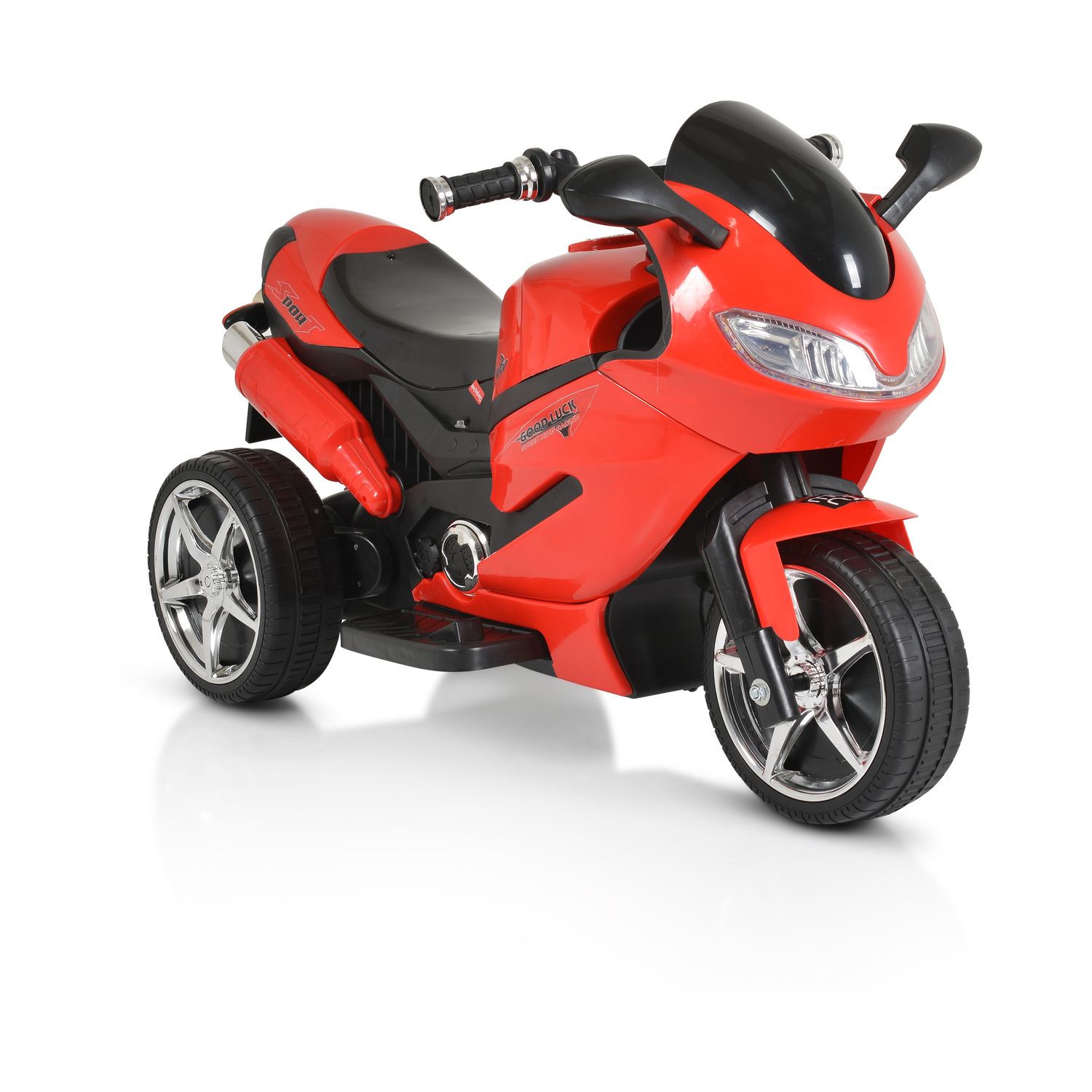 Moni Kinder Elektromotorrad Comet HZBB-1188 drei R&auml;der Musik, MP3, R&uuml;ckw&auml;rtsgang rot 