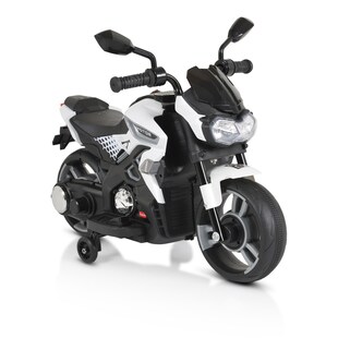 Moni Kinder Elektromotorrad Houston 1188F Musik, MP3, Scheinwerfer, Stützräder weiß 