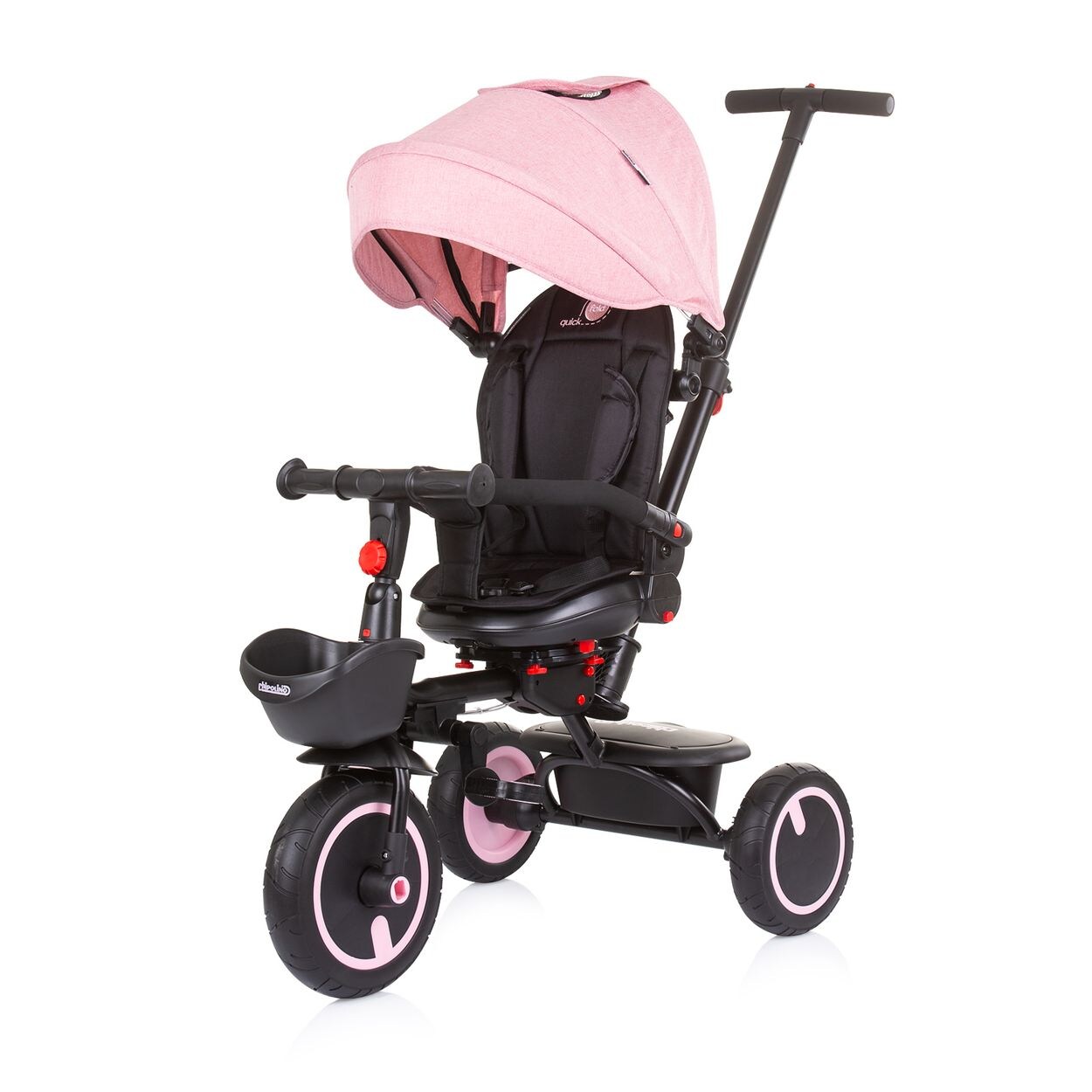 Dreirad Quick Fold 2 in 1 faltbar, Sitz umkehrbar, PU-Räder, bis  rosa