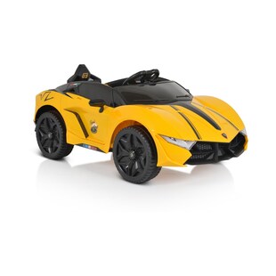 Moni Kinder Elektroauto Cordoba, MP3-Anschluss, Fernbedienung, Gurt, Bluetooth gelb 