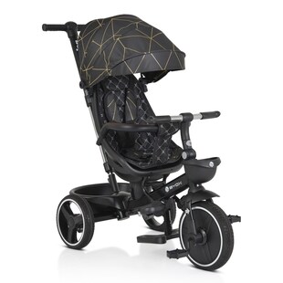 Byox Dreirad Tricycle Fusion verstellbar PU-Reifen drehbarer Sitz Schiebestange schwarz 