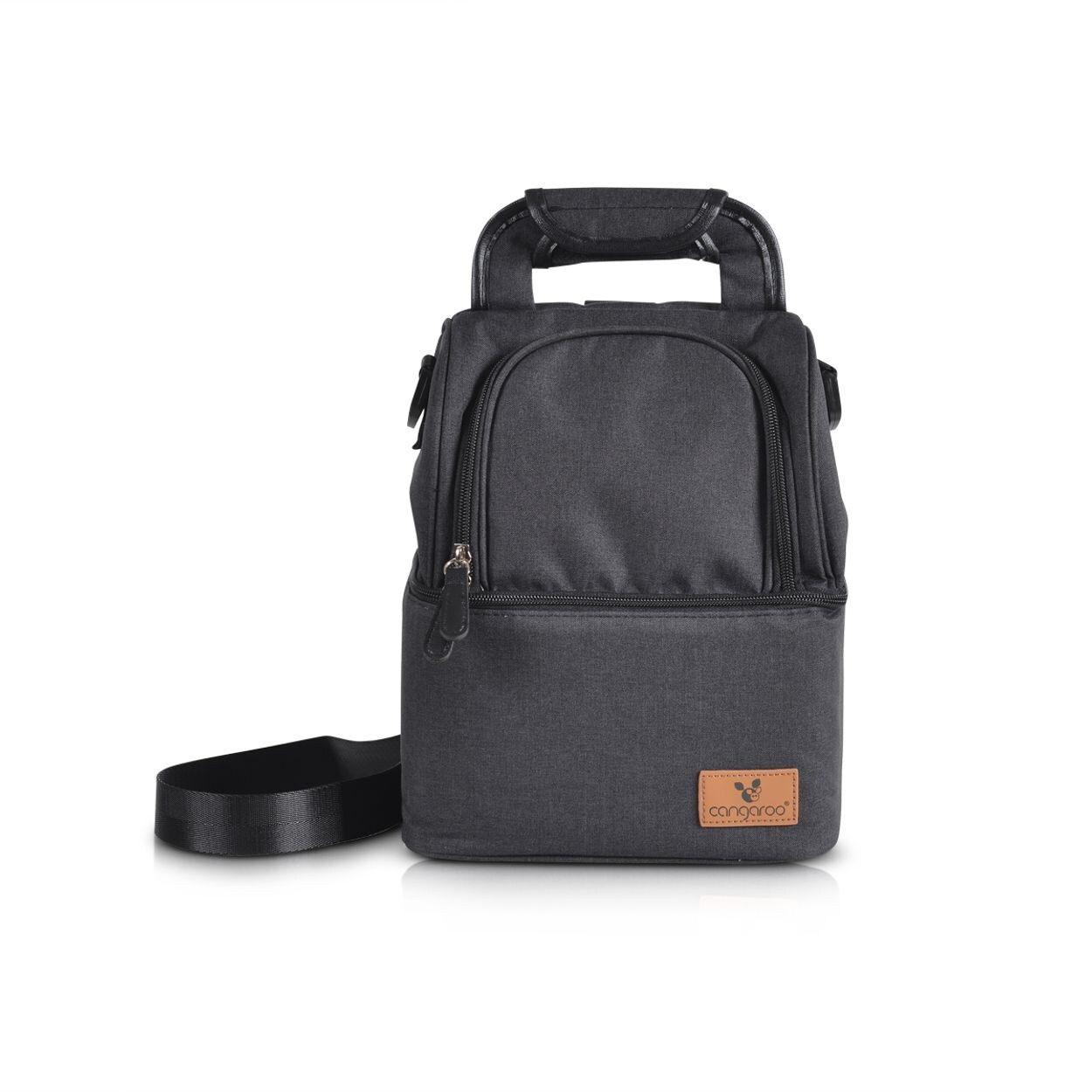 Thermobox Auora Lunchbox Thermotasche 2 isolierte Fächer Reißverschluss schwarz