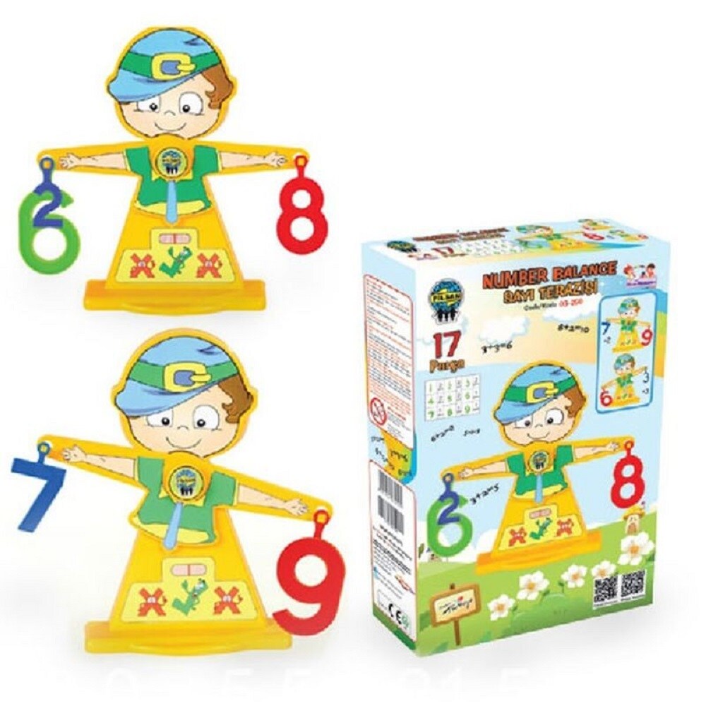 Pilsan balancierende Zahlen 03250, 17 Teile, Zahlen lernen, ab 3 Jahre gelb 