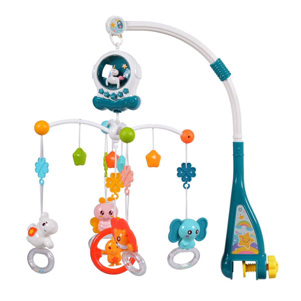 Moni Musik-Mobile Einhorn HE0311 Lichtfunktion, Melodien, Musikpanel, ab Geburt gr&uuml;n 