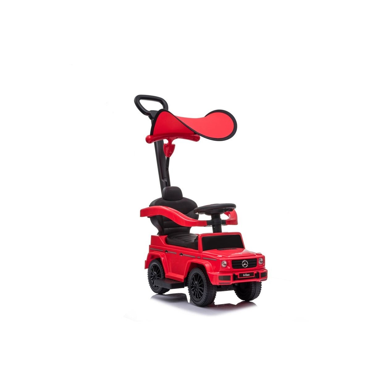 Kinder Rutschauto Mercedes G350d 653-P, Musik, Schiebestange, Sonnendach rot