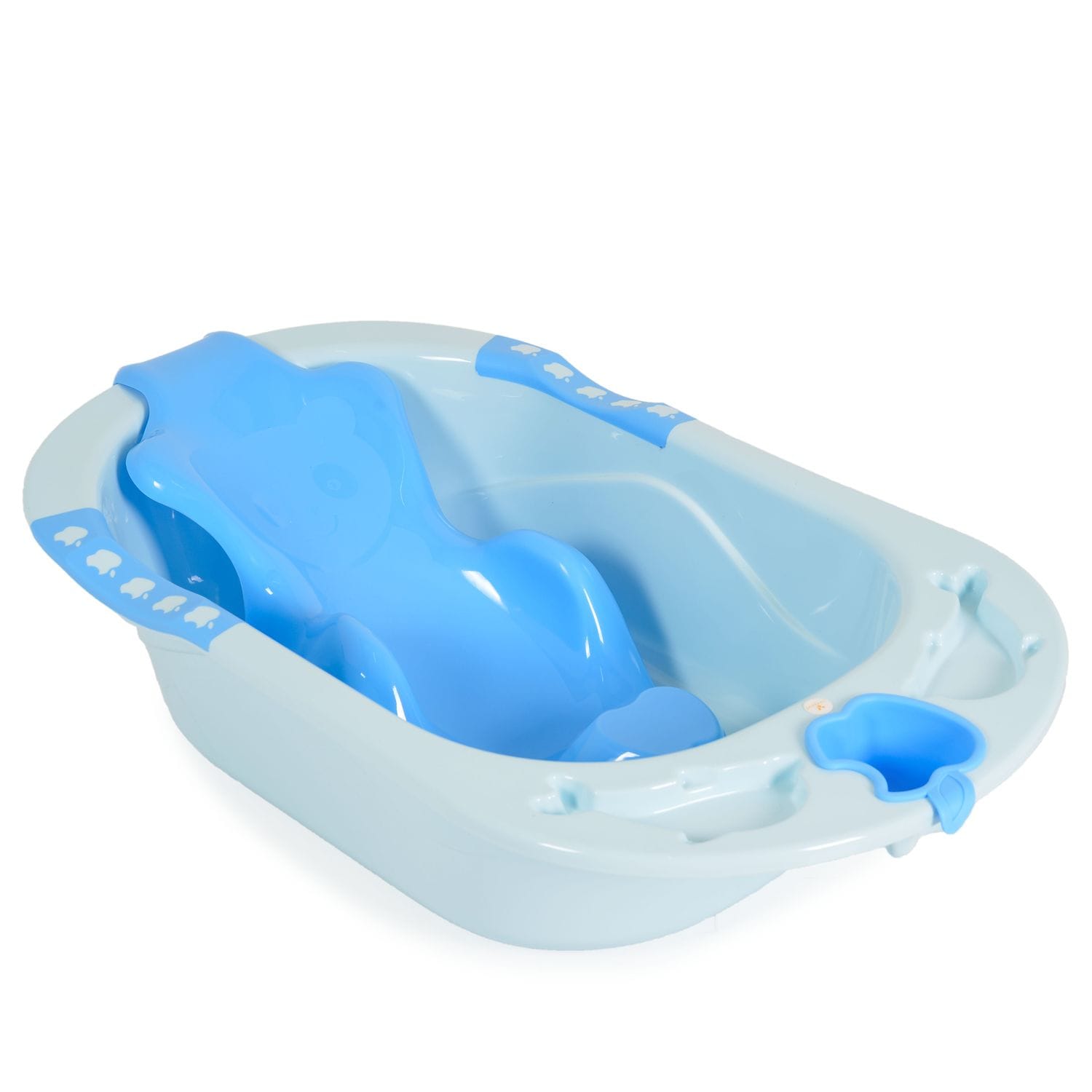Cangaroo Babybadewanne Larissa 89 cm, herausnehmbarer Badesitz, Wasserablauf blau 