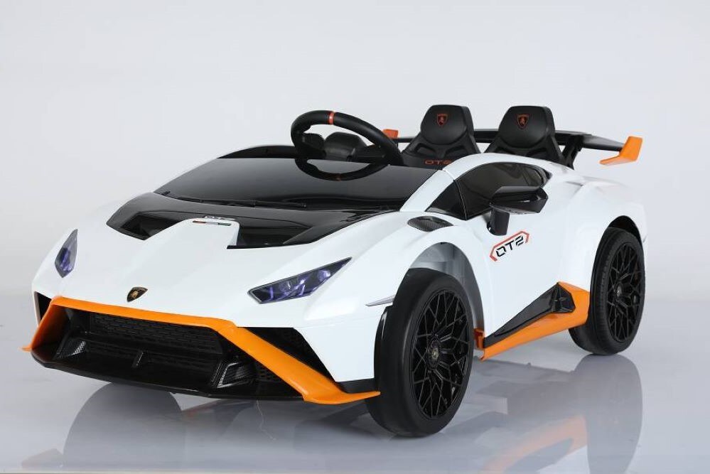 ES-Toys Kinder Elektroauto Lamborghini Huracan STO EVA-Reifen Bluetooth MP3 USB weiss 