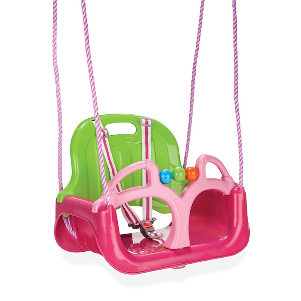 Pilsan Babyschaukel 3 in 1 Samba Swing 06129 mit abnehmbarem B&uuml;gel, R&uuml;ckenlehne pink 