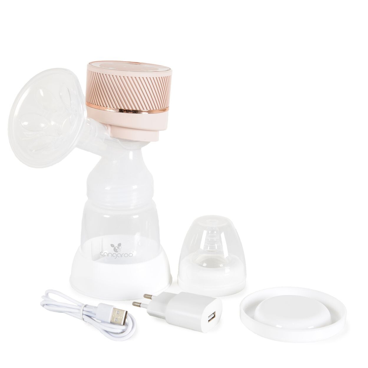 elektrische Milchpumpe Bianka 9 Pumpstärken Flasche Sauger 0+ Deckel beige